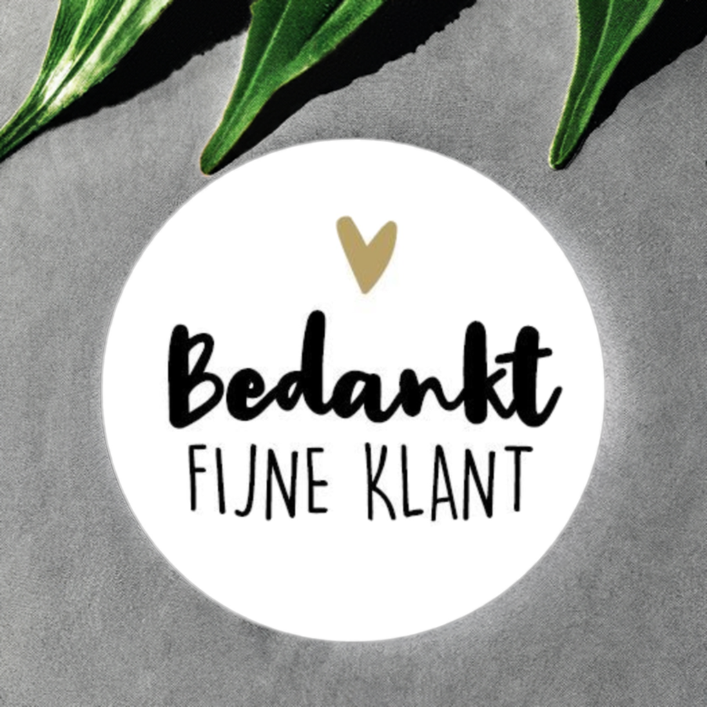 100 Sluitstickers 50 mm-Thank You Stickers-XL-Bedankt Stickers-Bedankt Fijne Klant Stickers