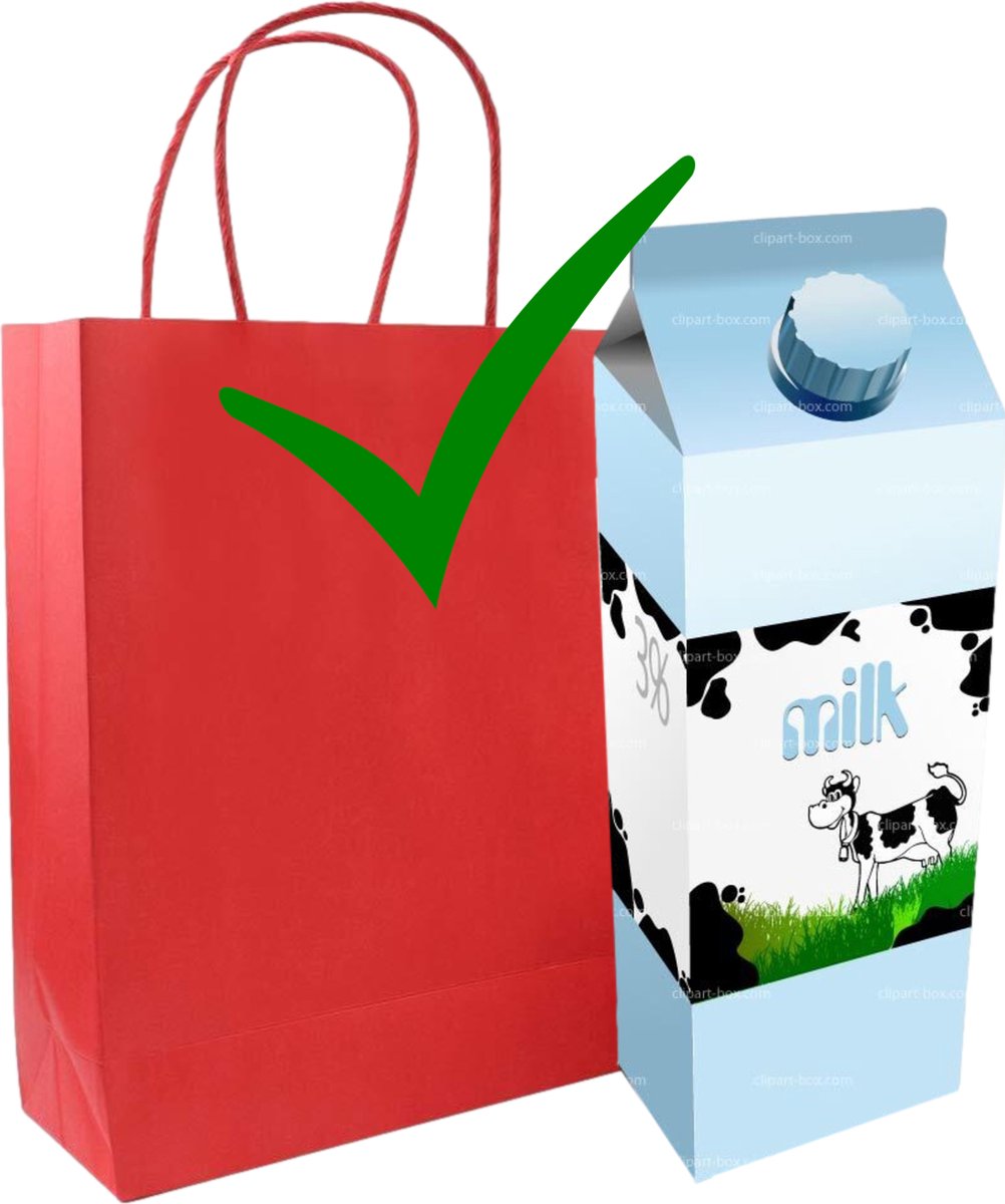 HGN Papieren Tasjes -Cadeautasjes-Cadeauzakjes-100 Stuks-Rood-Incl 100 Stickers-18+8x22 cm