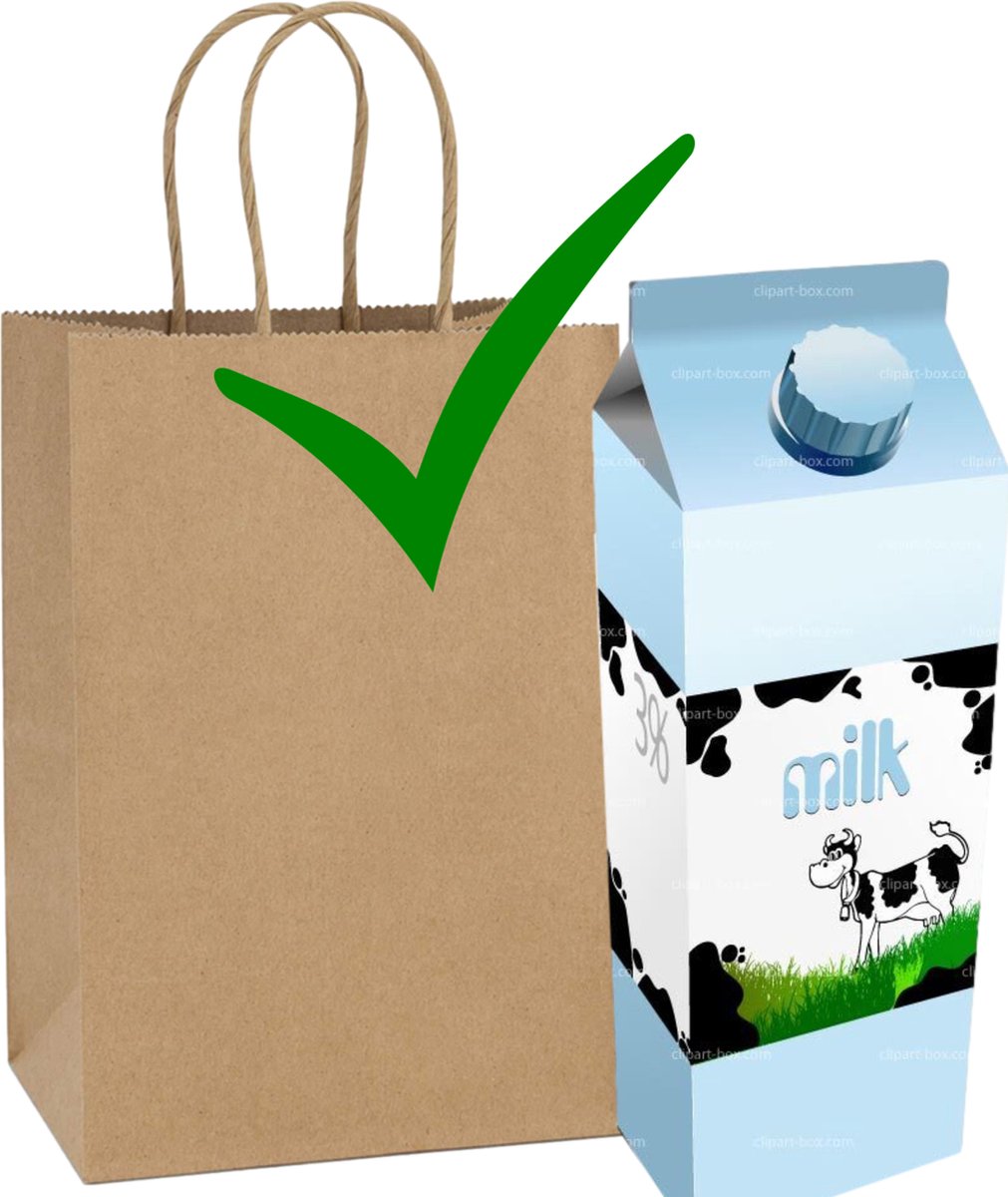 HGN Papieren Tasjes -Cadeautasjes-Cadeauzakjes-100 Stuks-Bruin-Incl 100 Stickers-18+8x22 cm