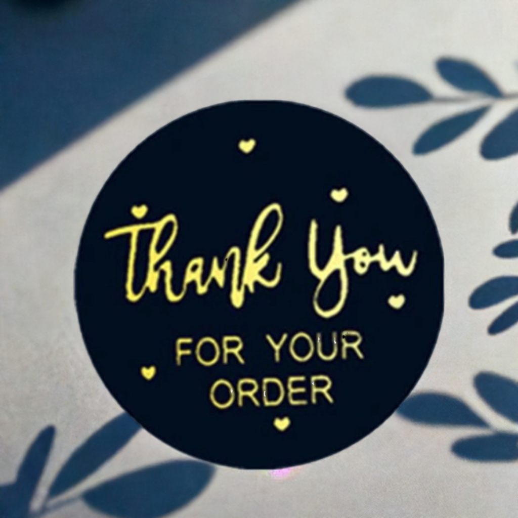 500 Sluitstickers-25mm-Stickers-Thank You For Your Order-500 Stickers op Rol