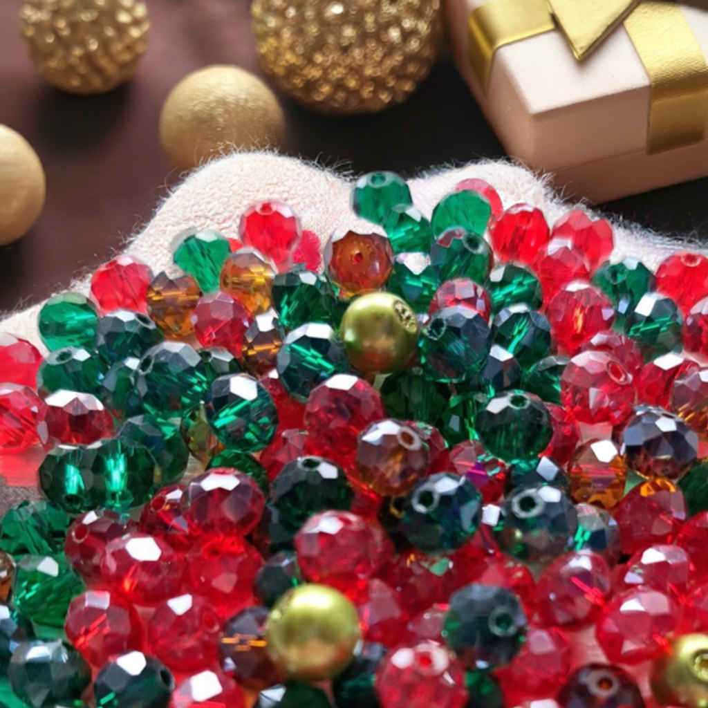 Glas Kralen-240 stuks - 8mm - Kerstkralen - Facetgeslepen