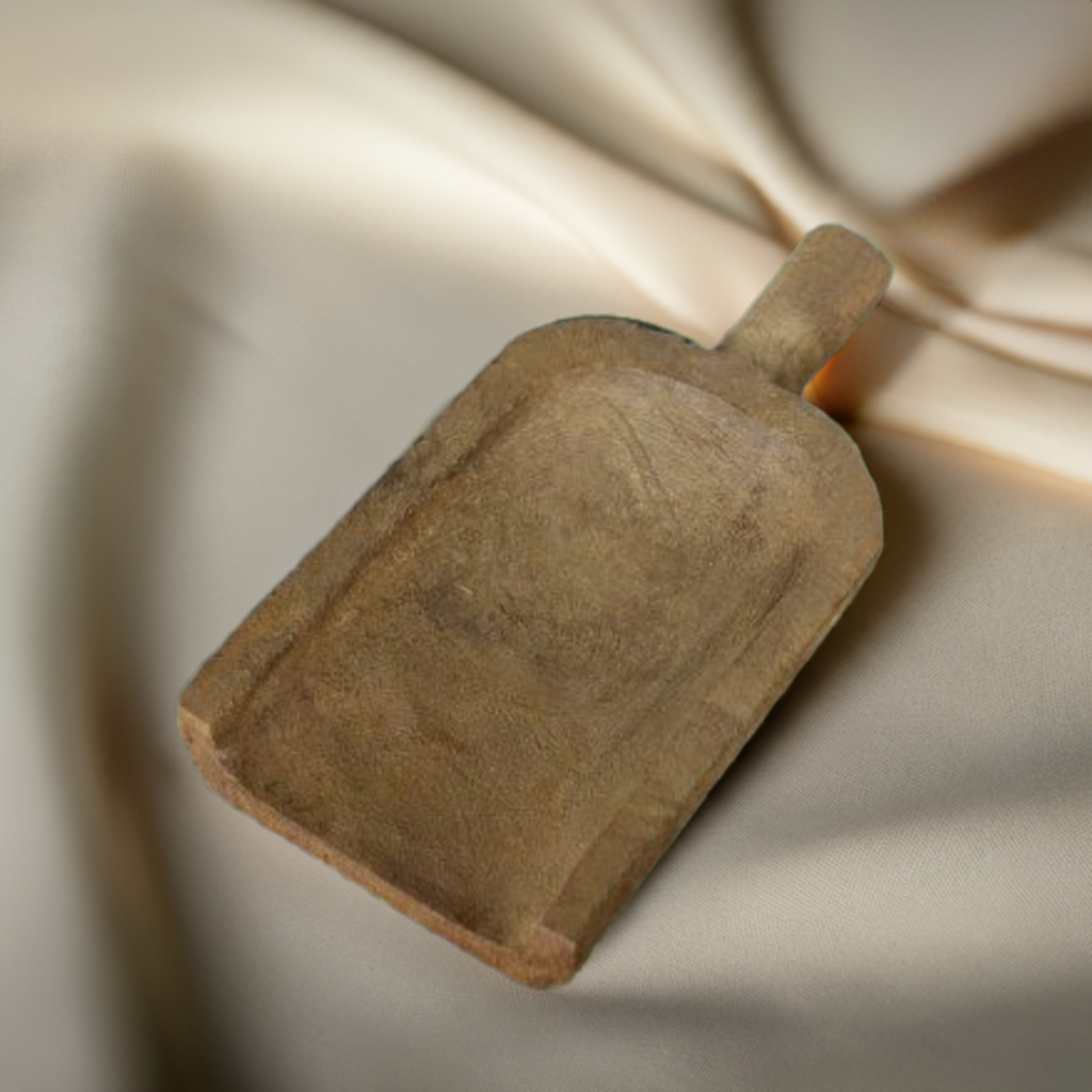 Houten schep voor amberblokjes