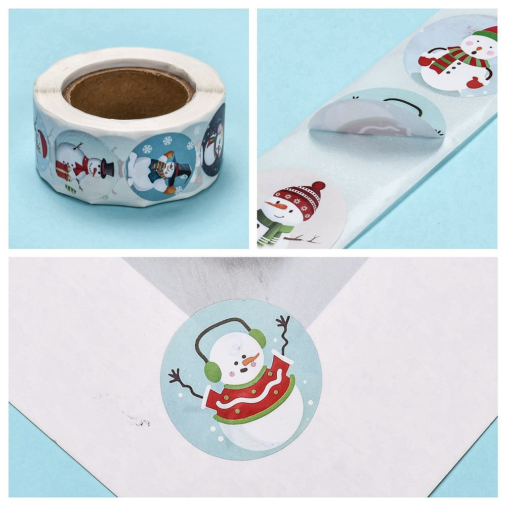 500 Kerststickers 25 mm-Stickers Kerstmis-Sluitstickers Kerst-Op Rol