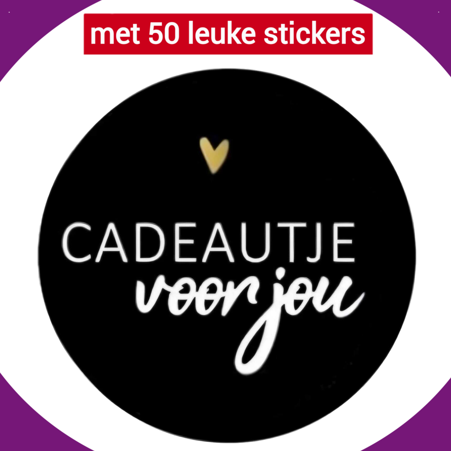 HGN papieren tasjes 50 stuks en 50 zwarte stickers met tekst -18x8x22 cm