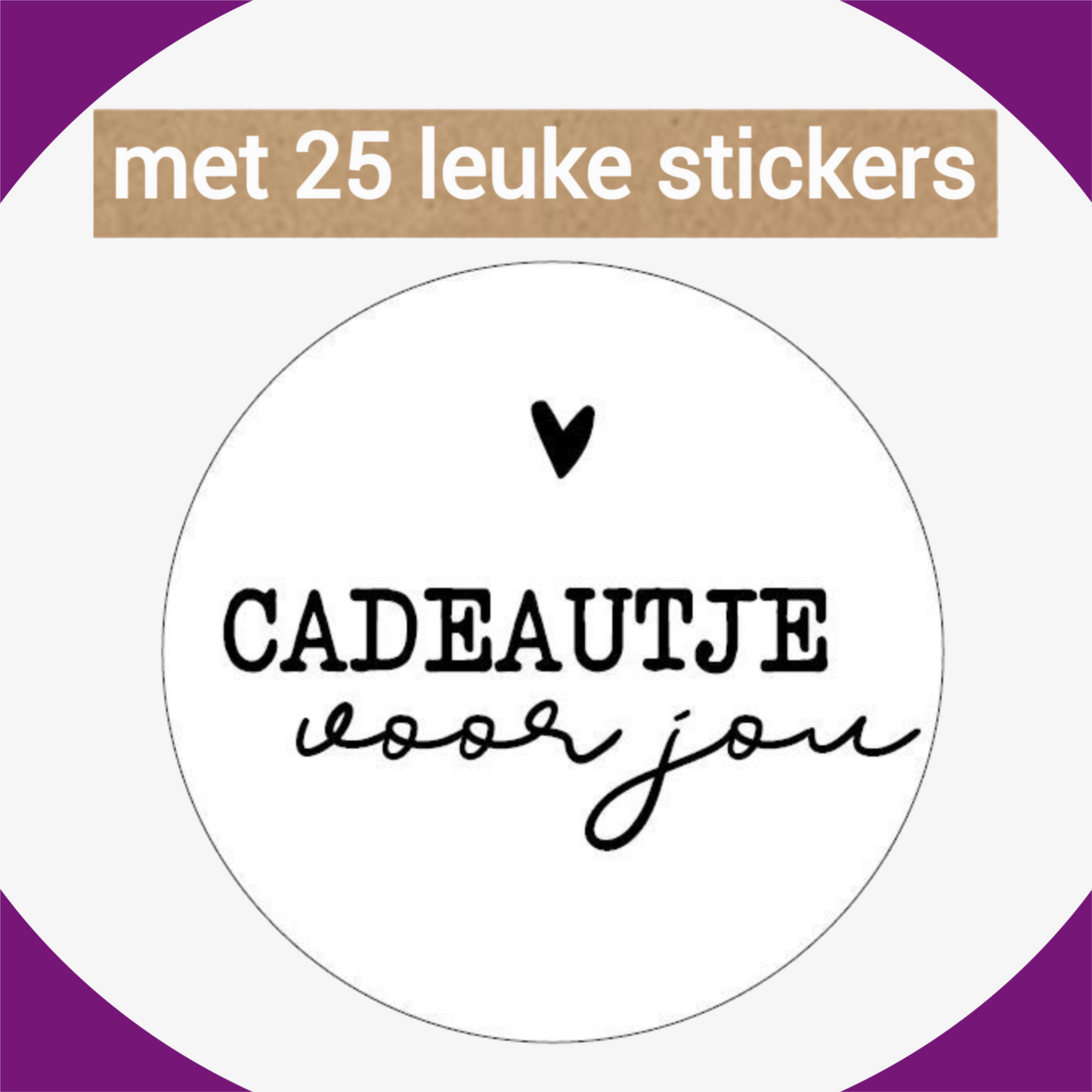 HGN papieren tasjes 25 stuks en 25 witte stickers met tekst -18x8x22 cm