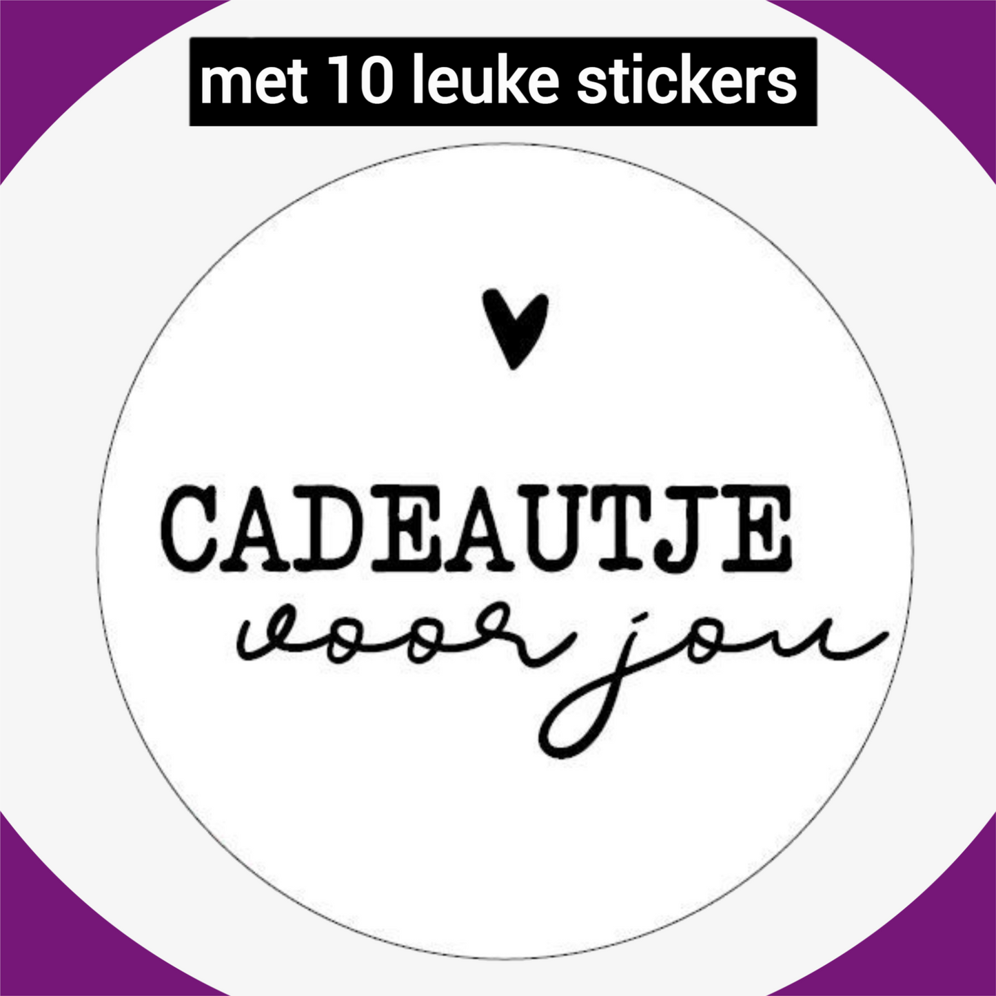 HGN papieren tasjes 10 stuks en 10 witte stickers met tekst-18x8x22 cm