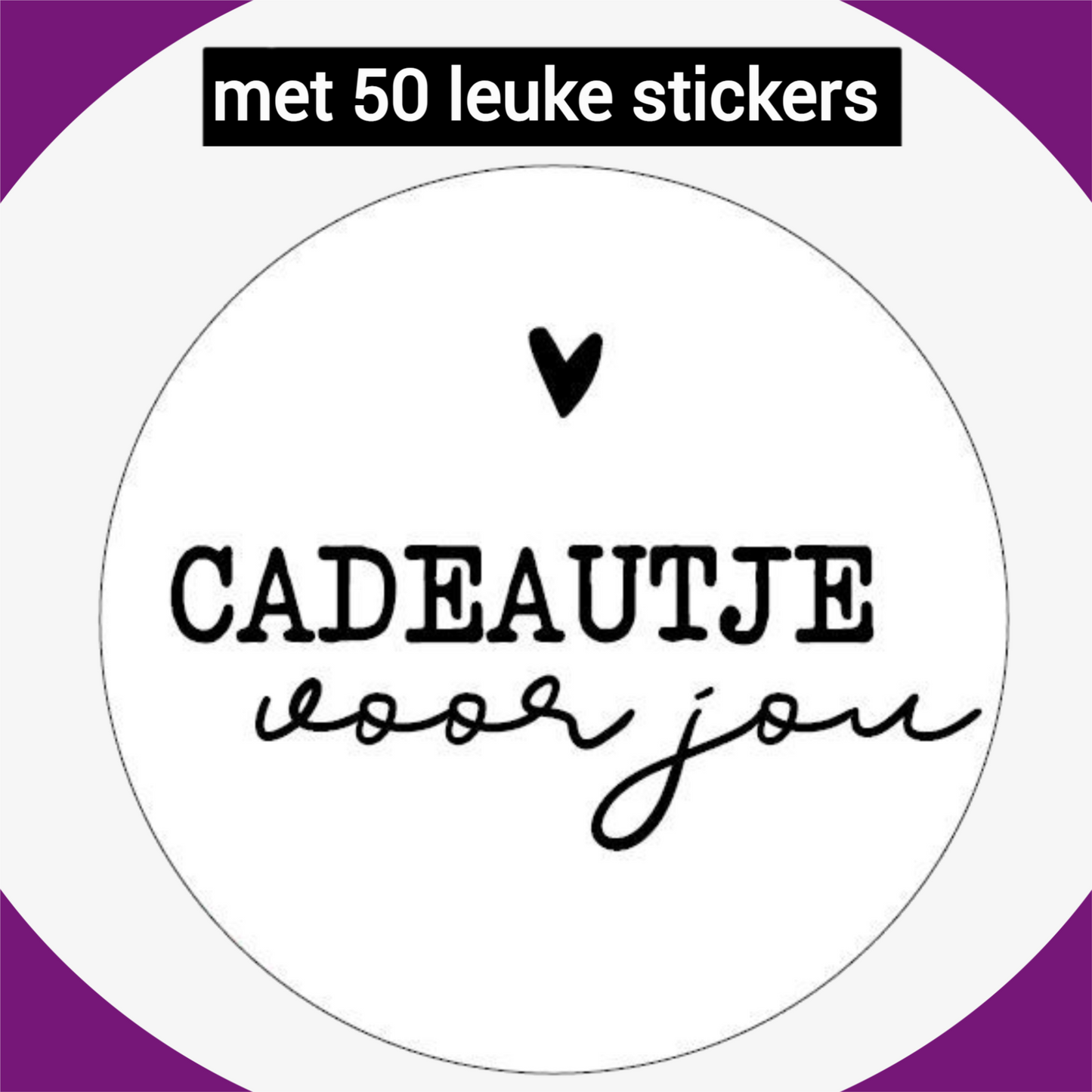 HGN papieren tasjes 50 stuks en 50 witte stickers met tekst -18x8x22 cm