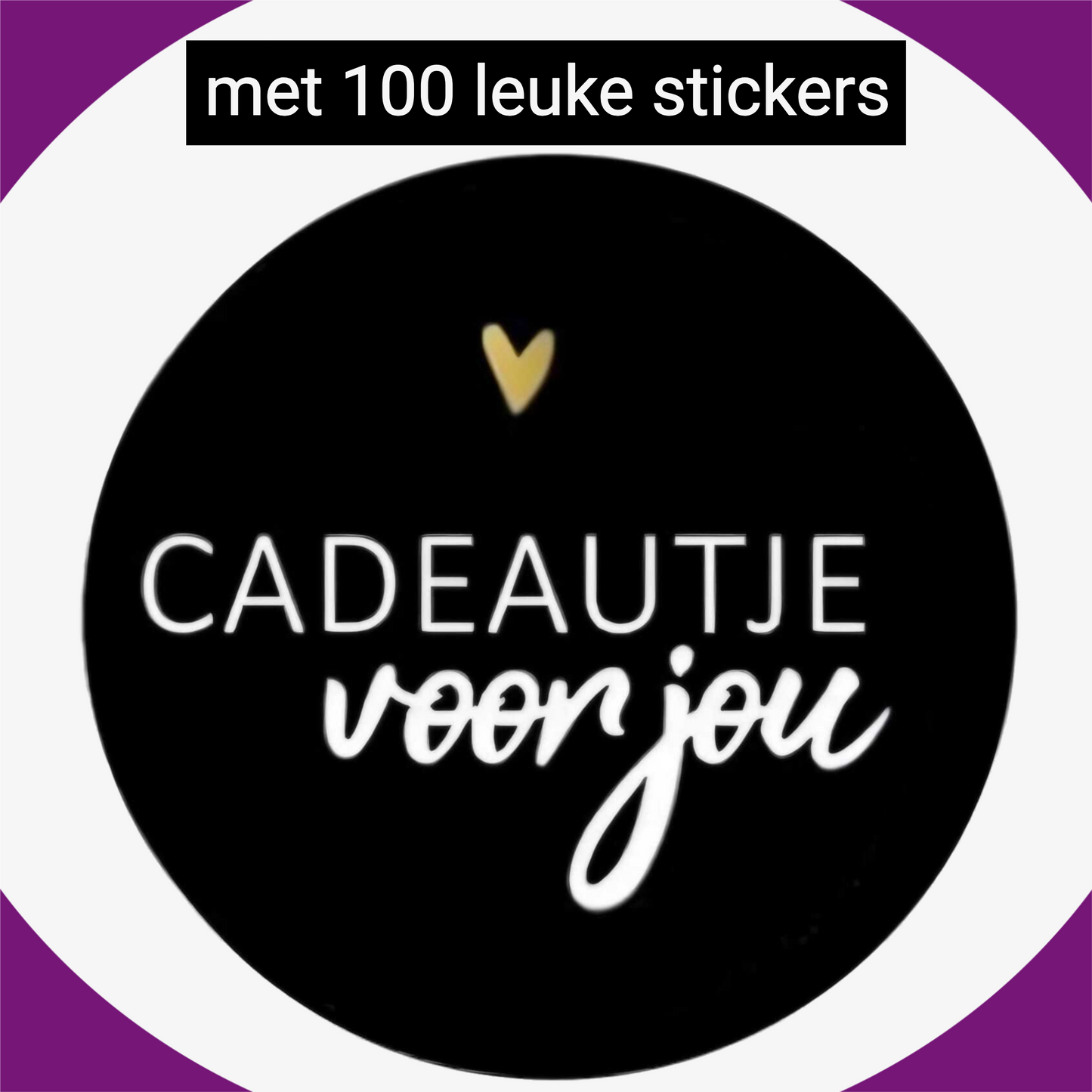 HGN Papieren Tasjes -Cadeautasjes-Cadeauzakjes-100 Stuks-Zwart-Incl 100 Stickers-18+8x22 cm