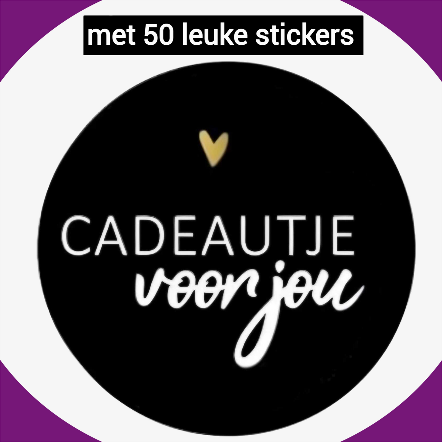 HGN papieren tasjes 50 stuks en 50 zwarte stickers met tekst -18x8x22 cm