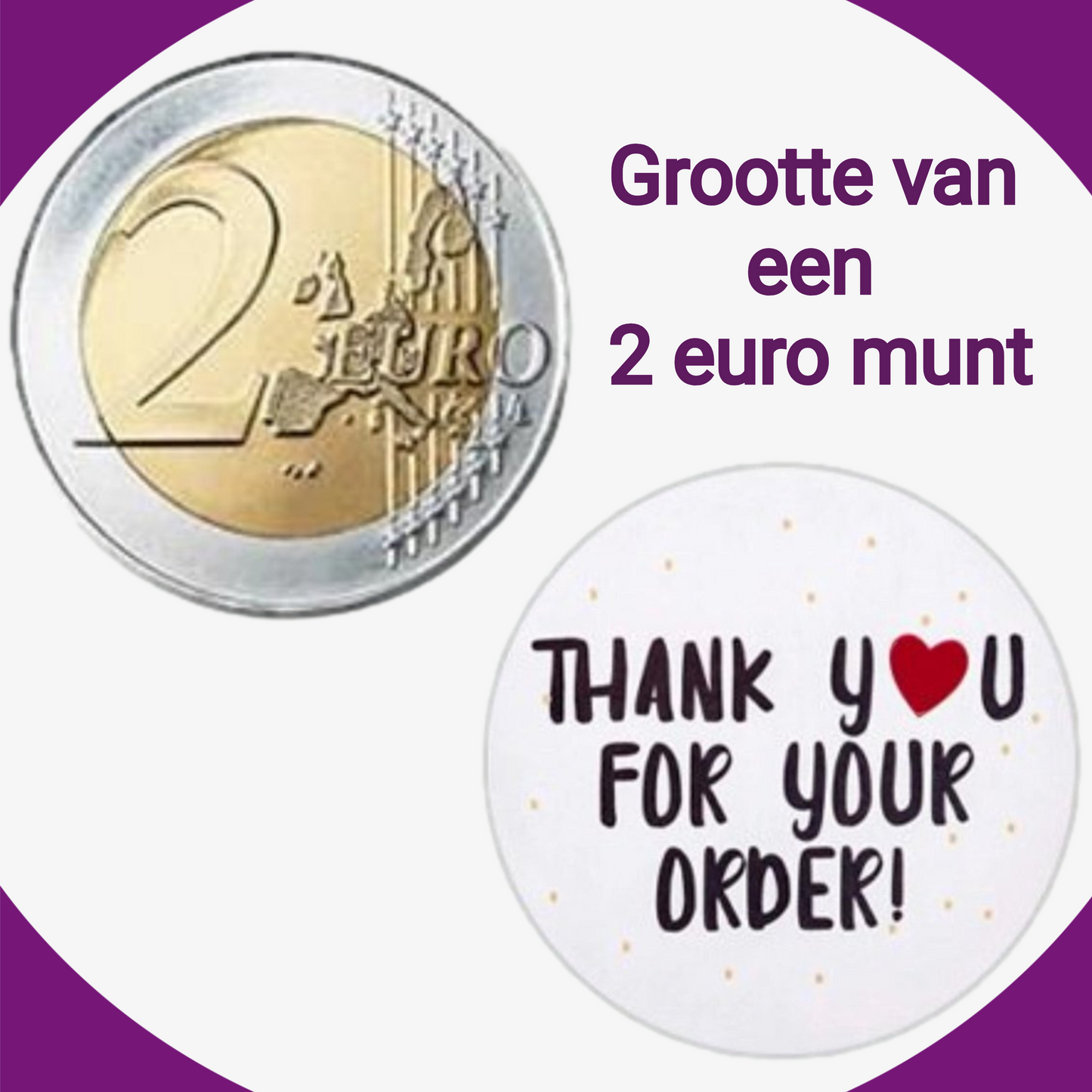 500 Sluitstickers-25 mm-Stickers-Thank You For Your Order-500 Stickers op Rol