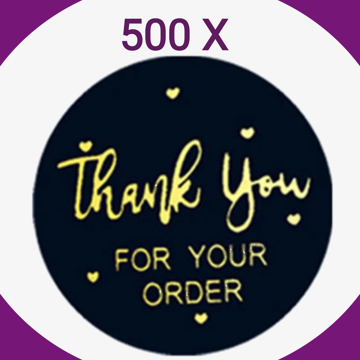500 Sluitstickers-25mm-Stickers-Thank You For Your Order-500 Stickers op Rol