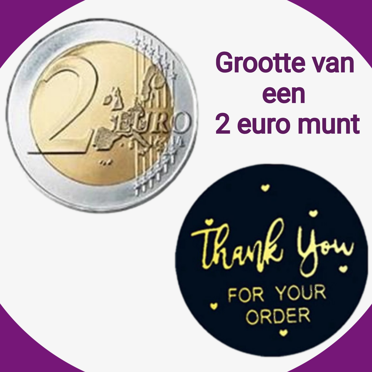 500 Sluitstickers-25mm-Stickers-Thank You For Your Order-500 Stickers op Rol
