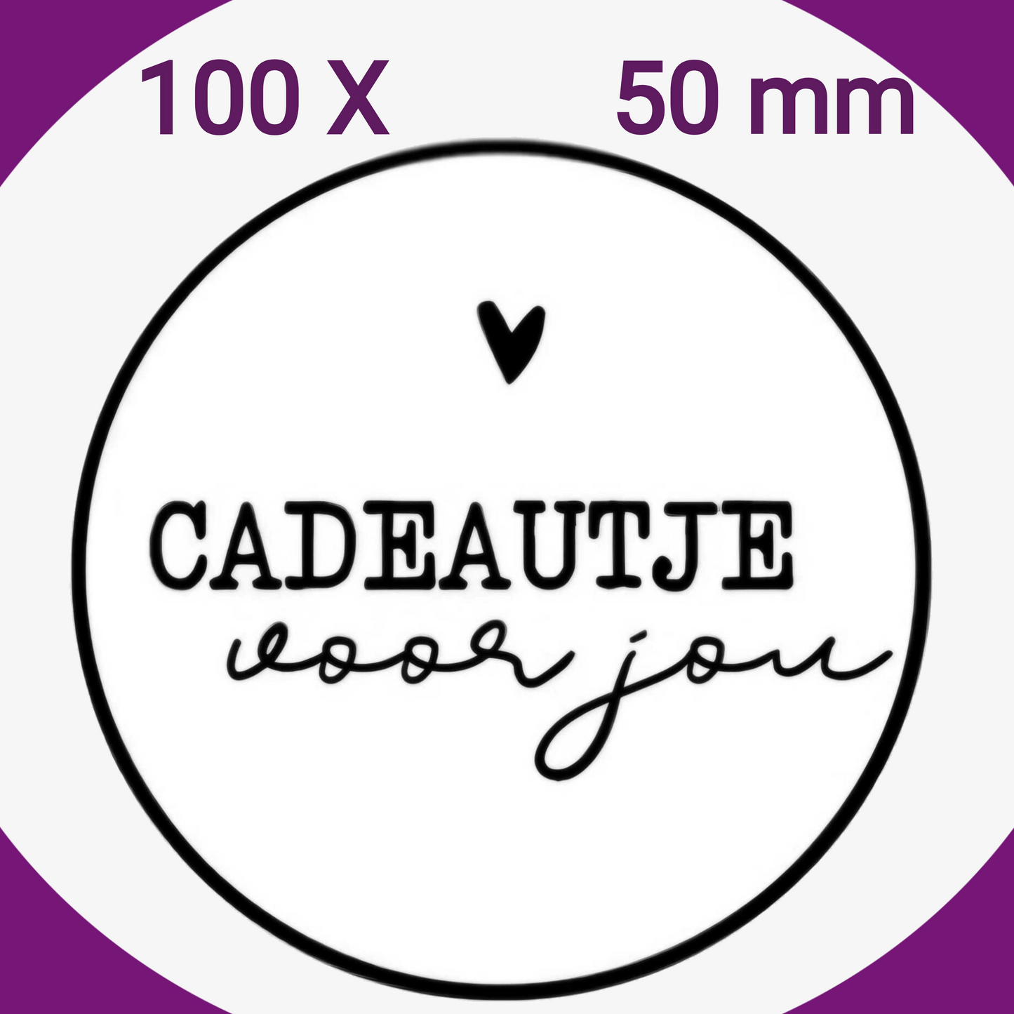 100x sluitstickers "cadeautje voor jou" 50 mm