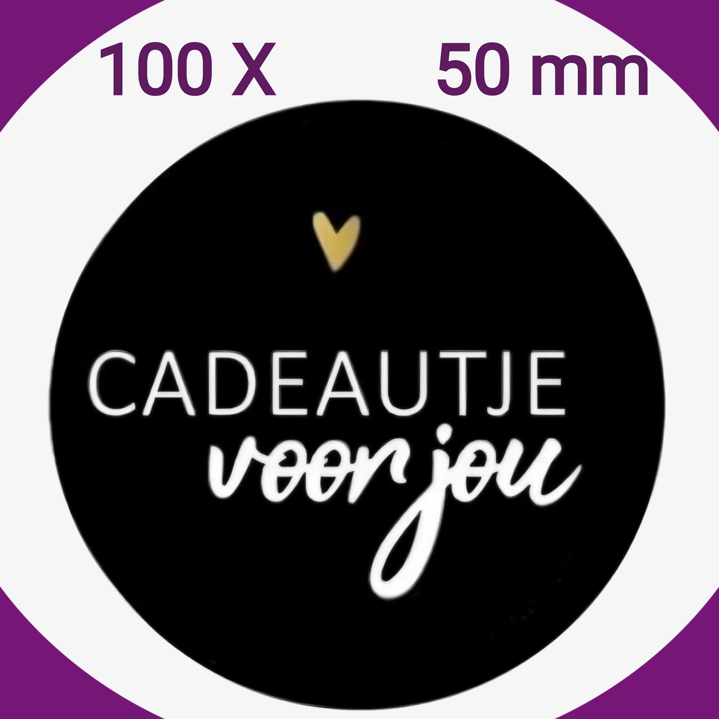 100x sluitstickers "cadeautje voor jou" 50 mm