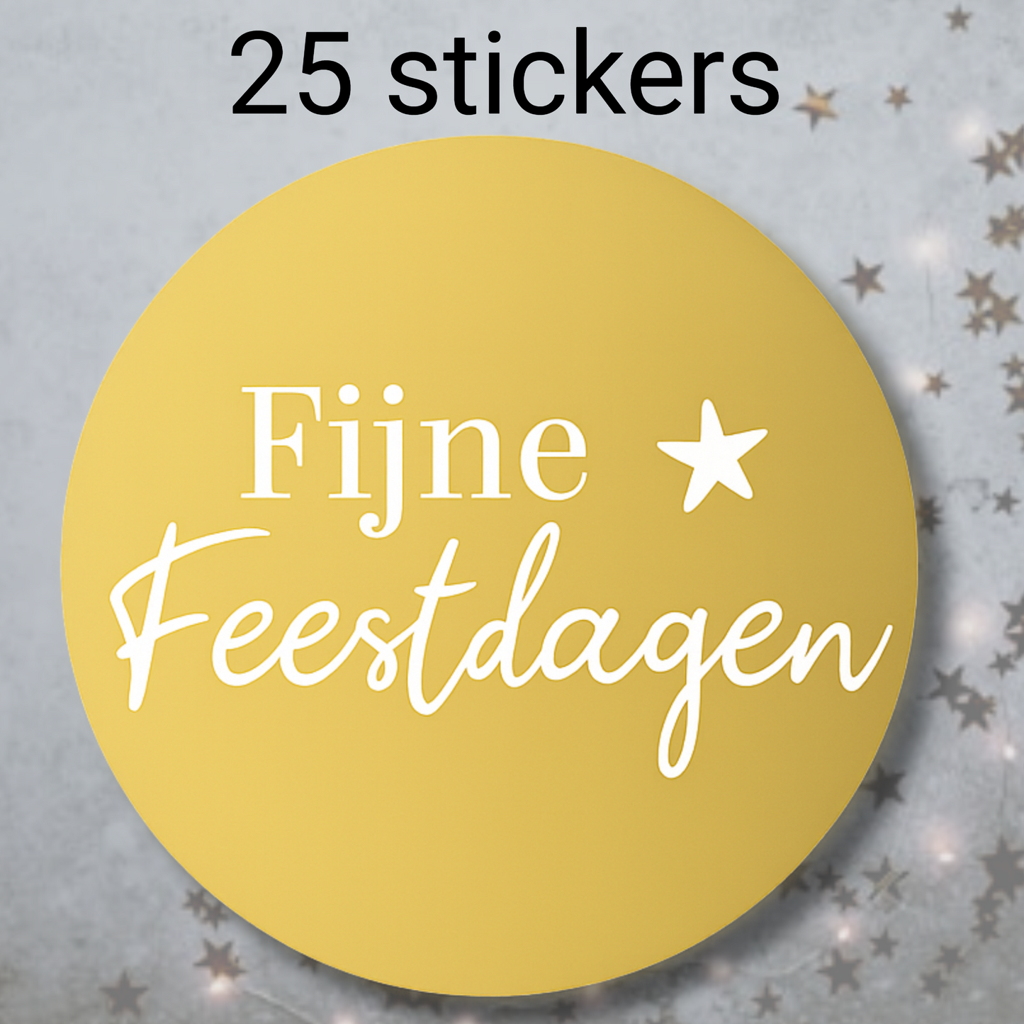 HGN papieren tasjes25 stuks en 25 goudkleurige stickers met tekst "Fijne Feestdagen"-18x8x22cm-Ideaal voor de kerst