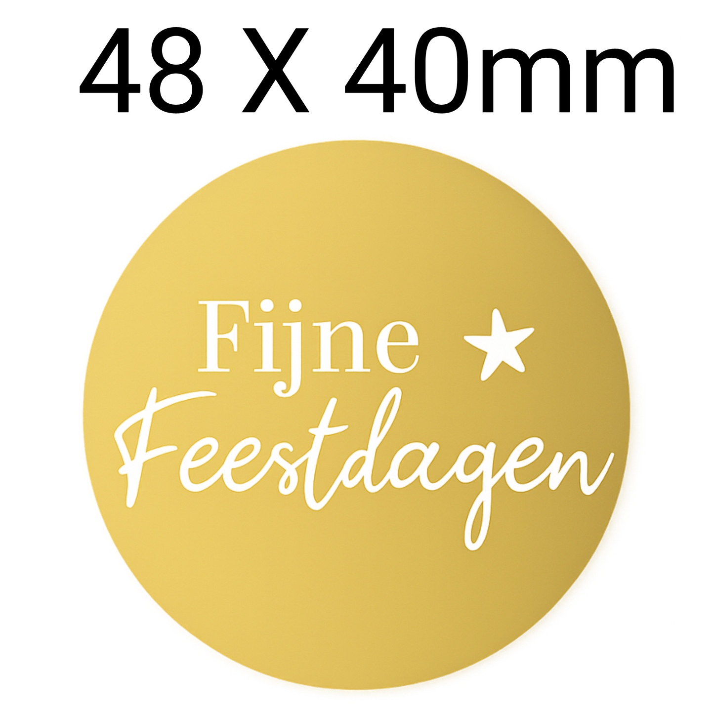 48 kerststickers goudkleurig