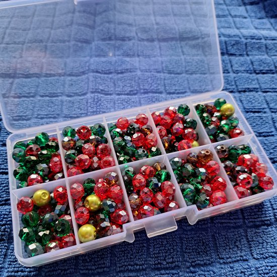 Glas Kralen-240 stuks - 8mm - Kerstkralen - Facetgeslepen