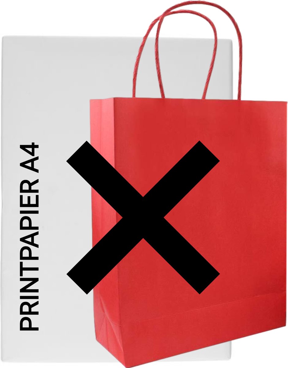 HGN papieren tasjes en 10 witte stickers met tekst-18x8x22 cm