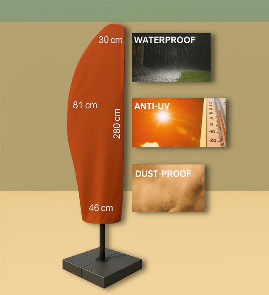 Roestbruine Parasolhoes voor Zweefparasol – Geschikt voor 2.75m tot 4.00m