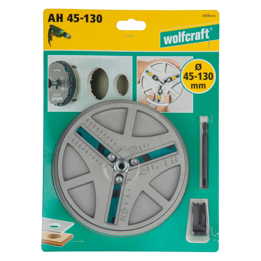 wolfcraft Verstelbare gatenzaag AH 45-130 30 mm metaal 5978000