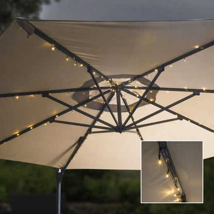 HI Parasol lichtslinger solar LED 130 cm