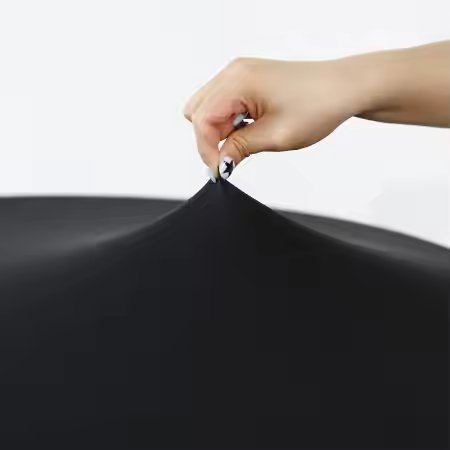 3 stuks zwarte statafelrokken met Topcovers – H110cm X Ø80-85 cm