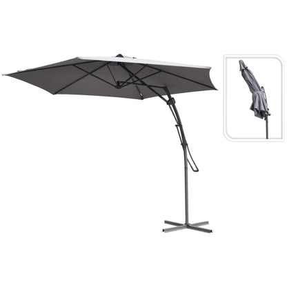 ProGarden Zweefparasol 300 cm grijs