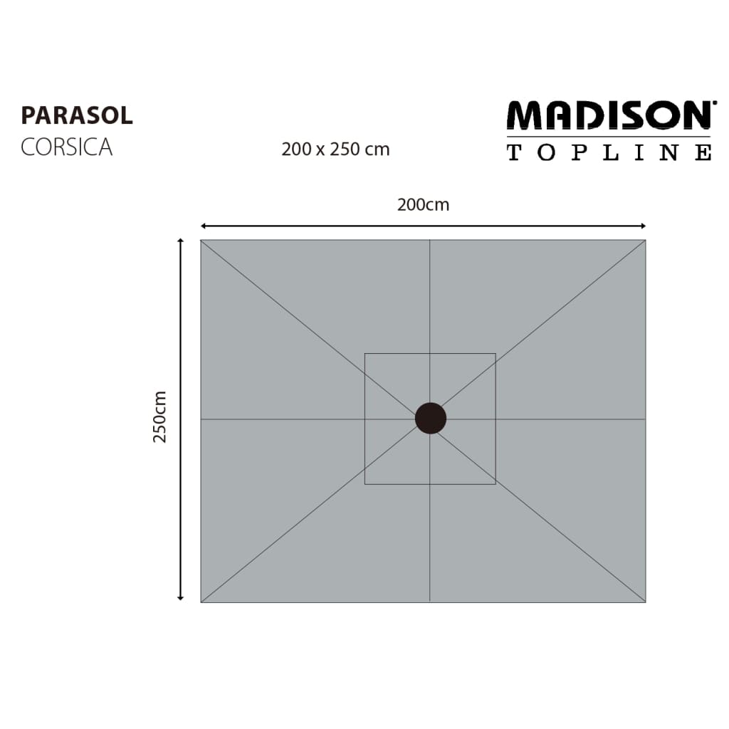 Madison Parasol Corsica 200x250 cm grijs