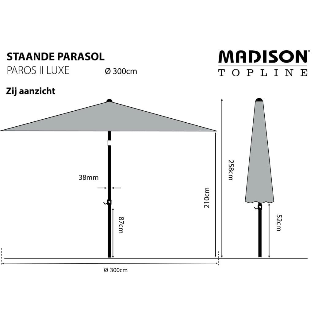 Madison Parasol Paros II Luxe 300 cm grijs