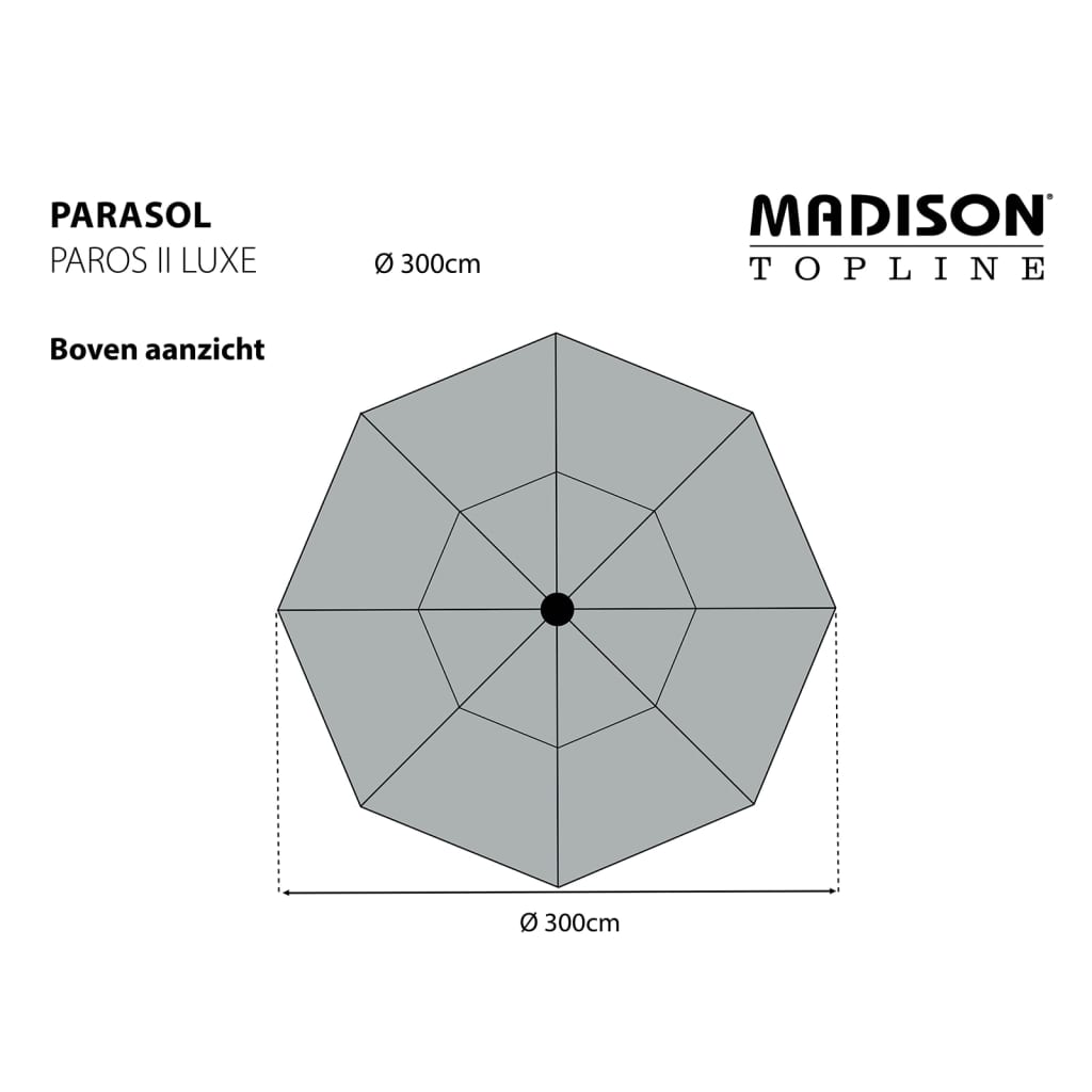 Madison Parasol Paros II Luxe 300 cm grijs