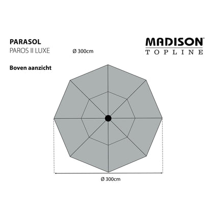 Madison Parasol Paros II Luxe 300 cm grijs