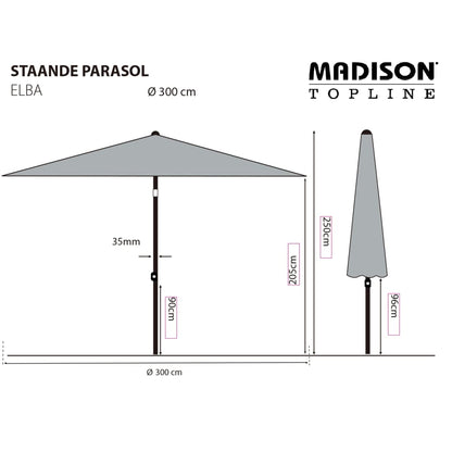 Madison Parasol Elba 300 cm ecru