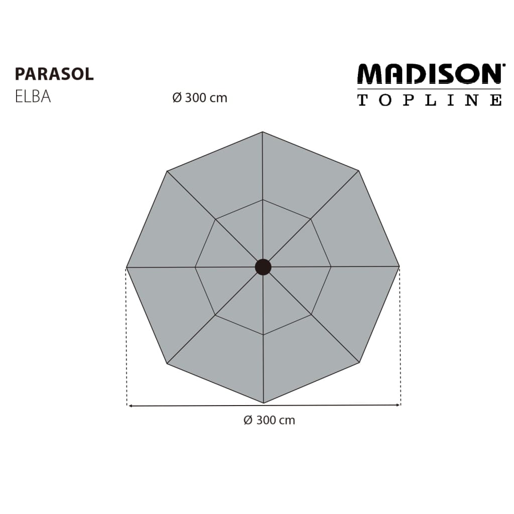 Madison Parasol Elba 300 cm ecru