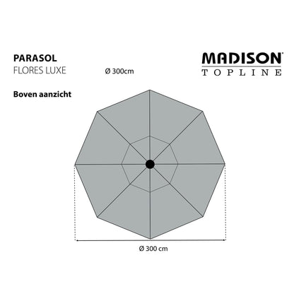 Madison Parasol Flores Luxe rond 300 cm saliegroen