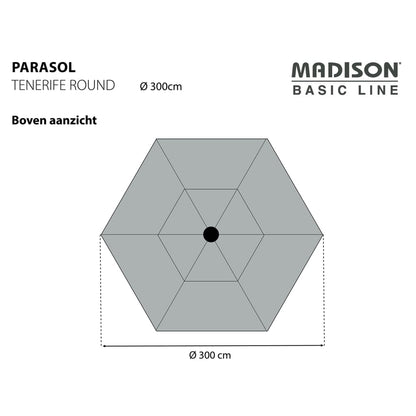 Madison Parasol Tenerife rond 300 cm ecru