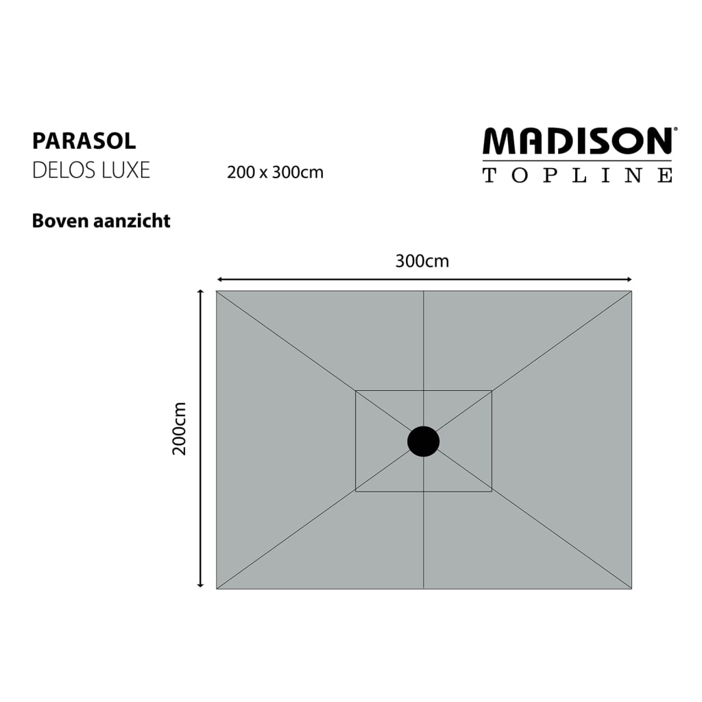 Madison Parasol Delos Luxe 300x200 cm PAC5P016 ecru