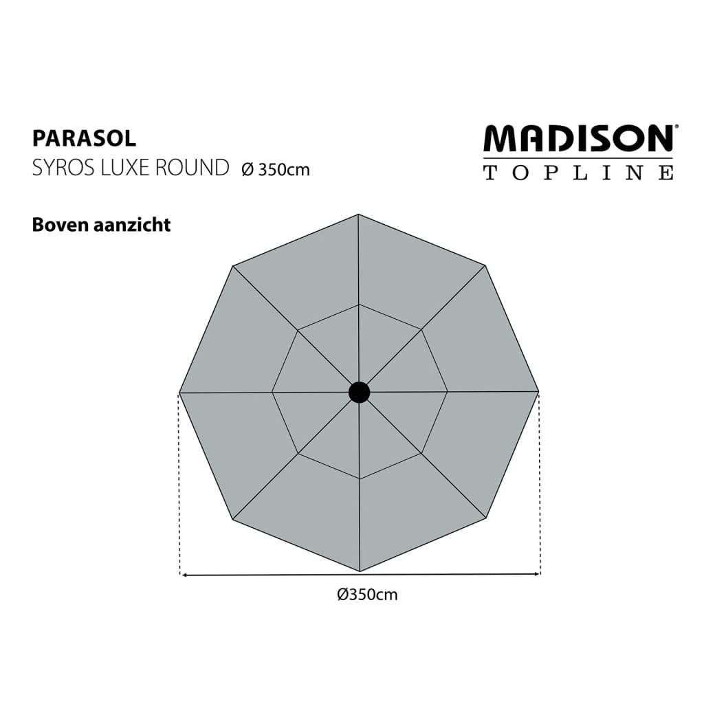 Madison Parasol Syros Luxe rond 350 cm taupe