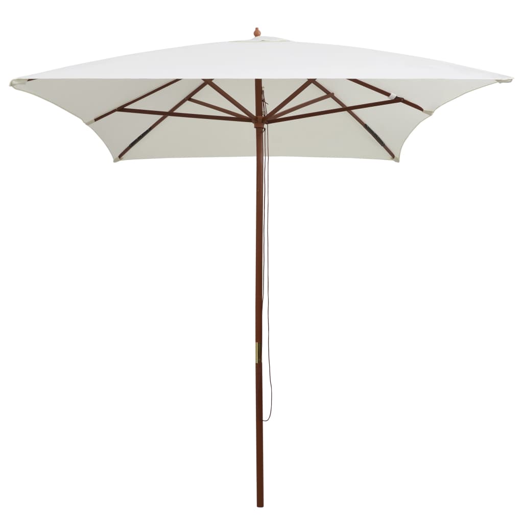 Parasol met houten paal 200x300 cm crèmewit