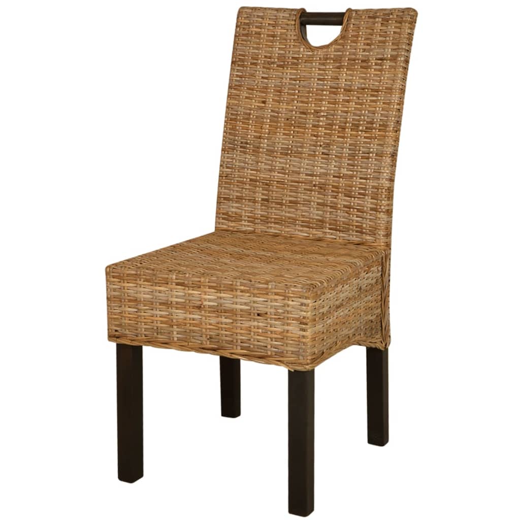 Eetkamerstoelen Kubu 2 stuks rattan mangohout