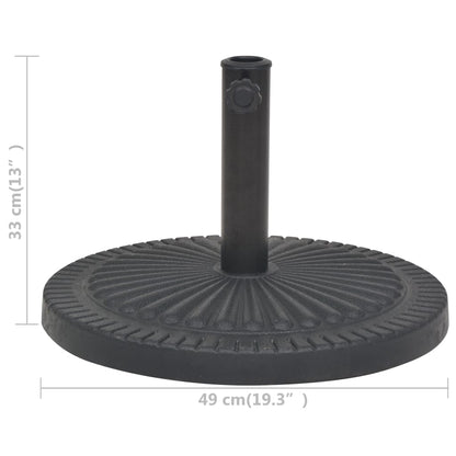 Parasolvoet rond 14 kg hars zwart