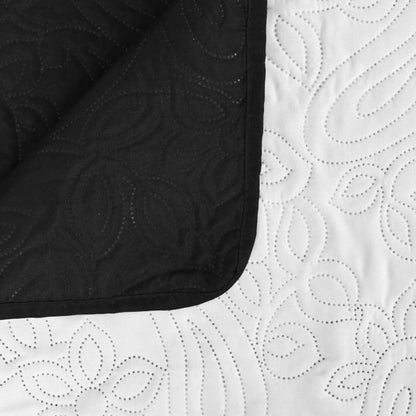 Bedsprei dubbelzijdig 170x210 cm quilt zwart en wit