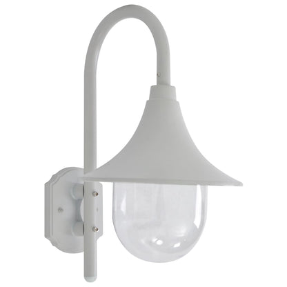 Tuin wandlamp E27 42 cm aluminium wit