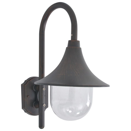 Tuin wandlamp E27 42 cm aluminium brons