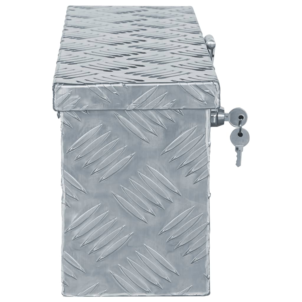 Aluminium kist 48,5x14x20 cm zilverkleurig