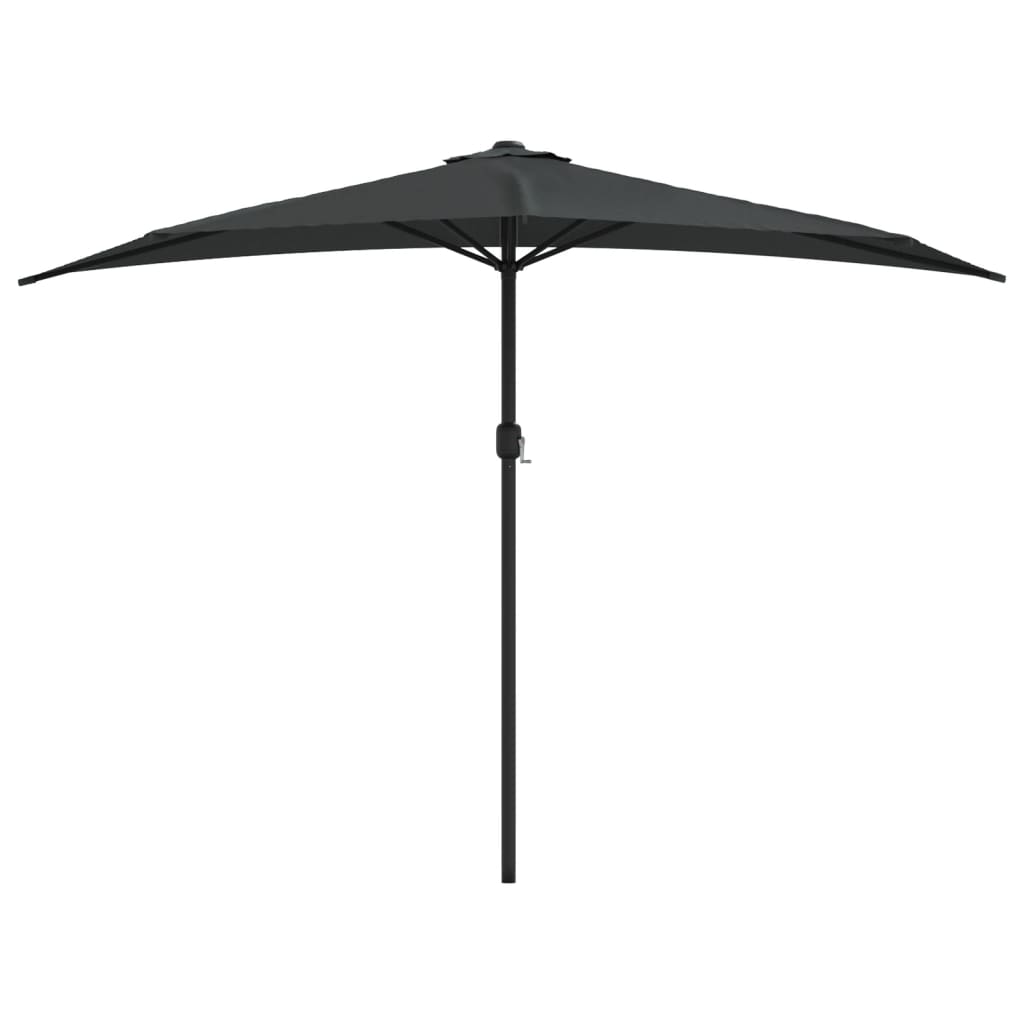 Balkonparasol half met aluminium paal 300x155 cm antraciet