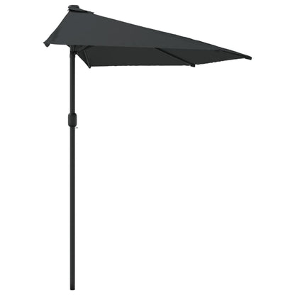 Balkonparasol half met aluminium paal 300x155 cm antraciet