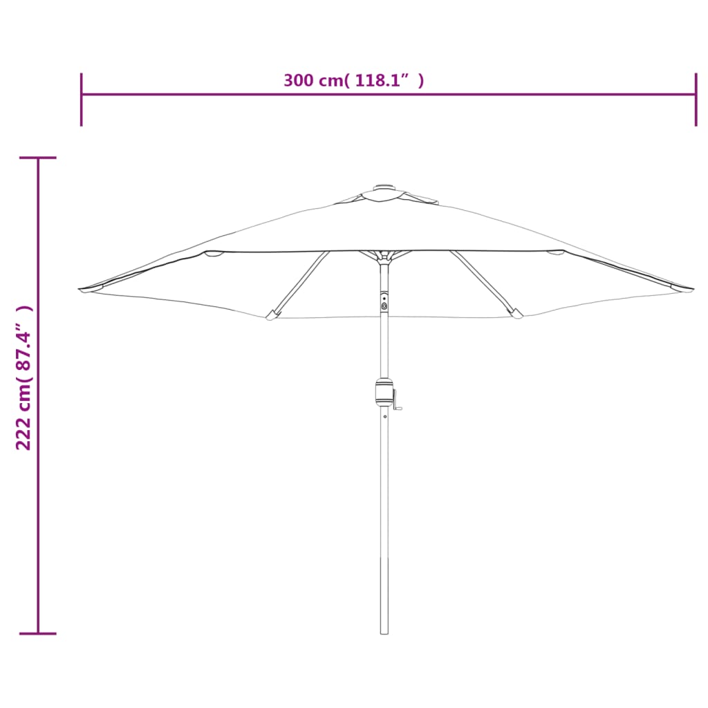 Parasol met metalen paal 300 cm antraciet