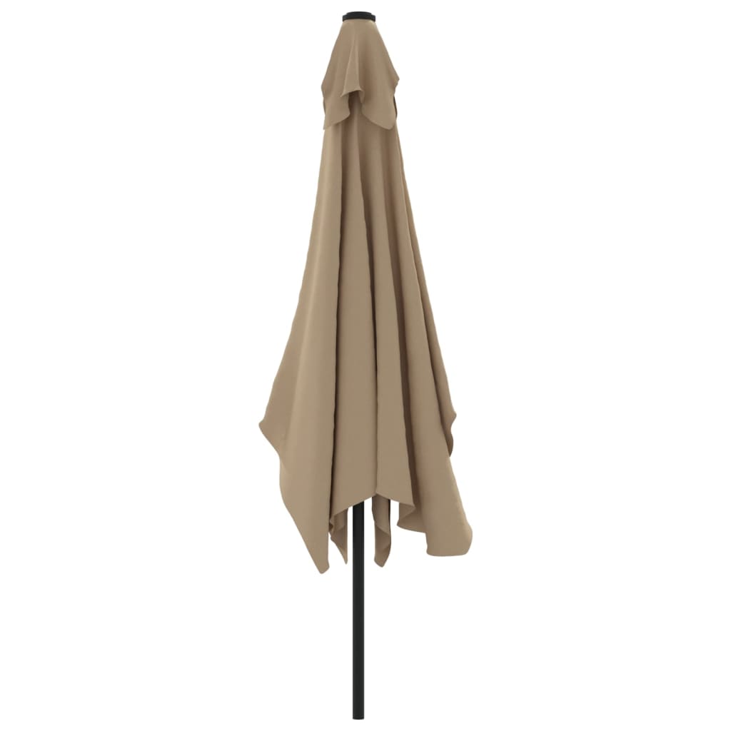 Parasol met metalen paal 300x200 cm taupe