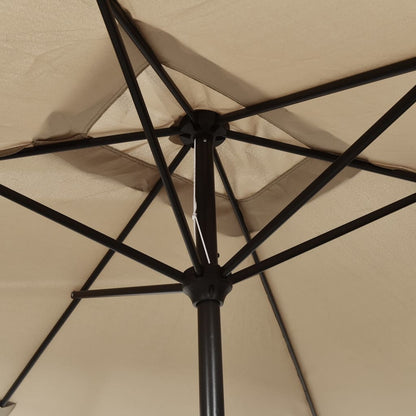 Parasol met metalen paal 300x200 cm taupe