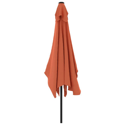 Parasol met metalen paal 300x200 cm terracotta